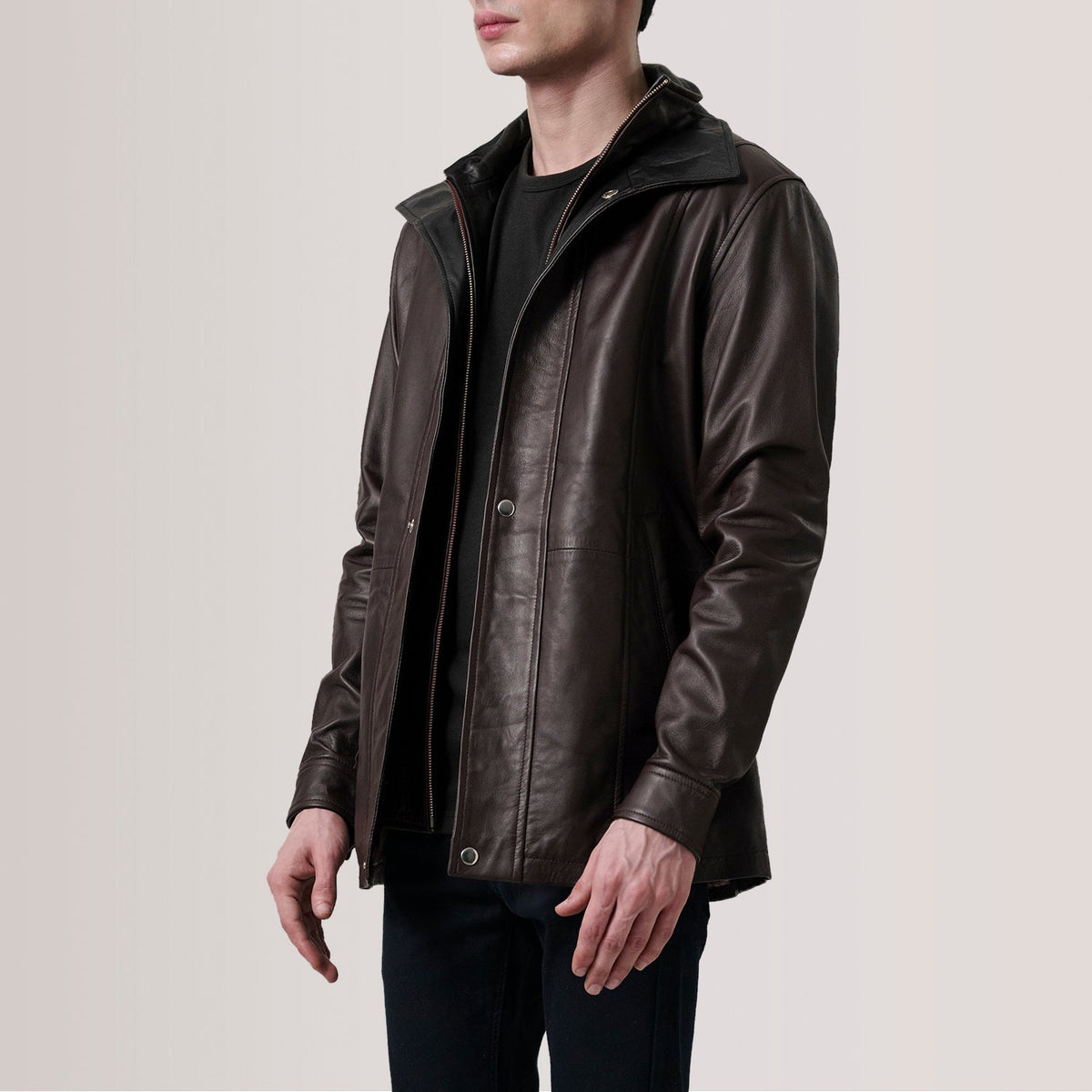 Connor 가죽 롱 코트 남성용 – alternate product view 3