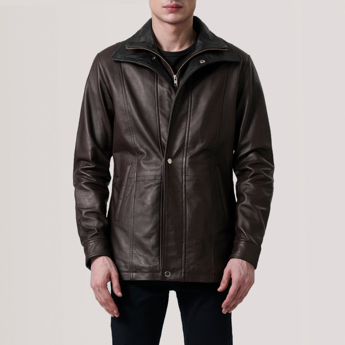 Connor 가죽 롱 코트 남성용 – alternate product view 5
