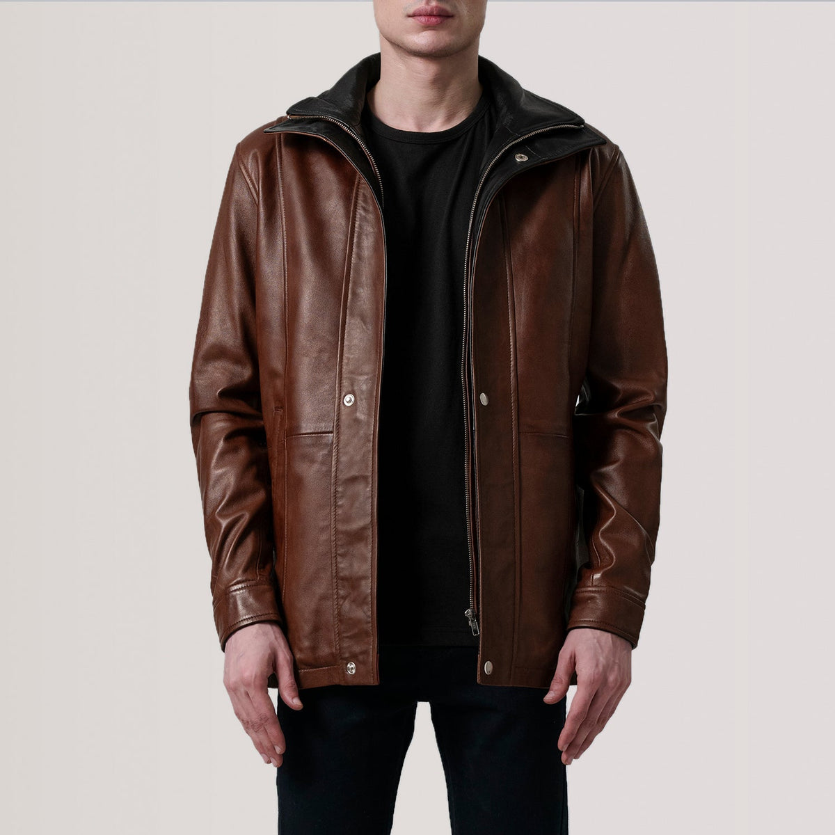 Connor 가죽 롱 코트 남성용 – alternate product view 1