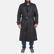 
Daniel 블랙 가죽 트렌치 코트 남성용 in Black Cowhide Leather - 정면 스타일 및 테일러드 실루엣 | 공식 온라인 스토어 구매