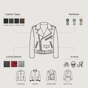 
Classic Full-Grain Leather Bomber Jacket - 어깨 라인과 깔끔한 밑단이 돋보이는 뒷면 뷰