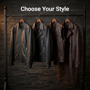 
Design Your Custom Leather Jacket | Free Shipping & Alteration - 입체 소매 커팅과 슬림 테이퍼드 핏을 보여주는 측면 뷰