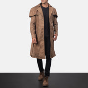 
Deux 브라운 Leather Duster 남성용 - 정면 스타일 및 테일러드 실루엣 | 공식 온라인 스토어 구매