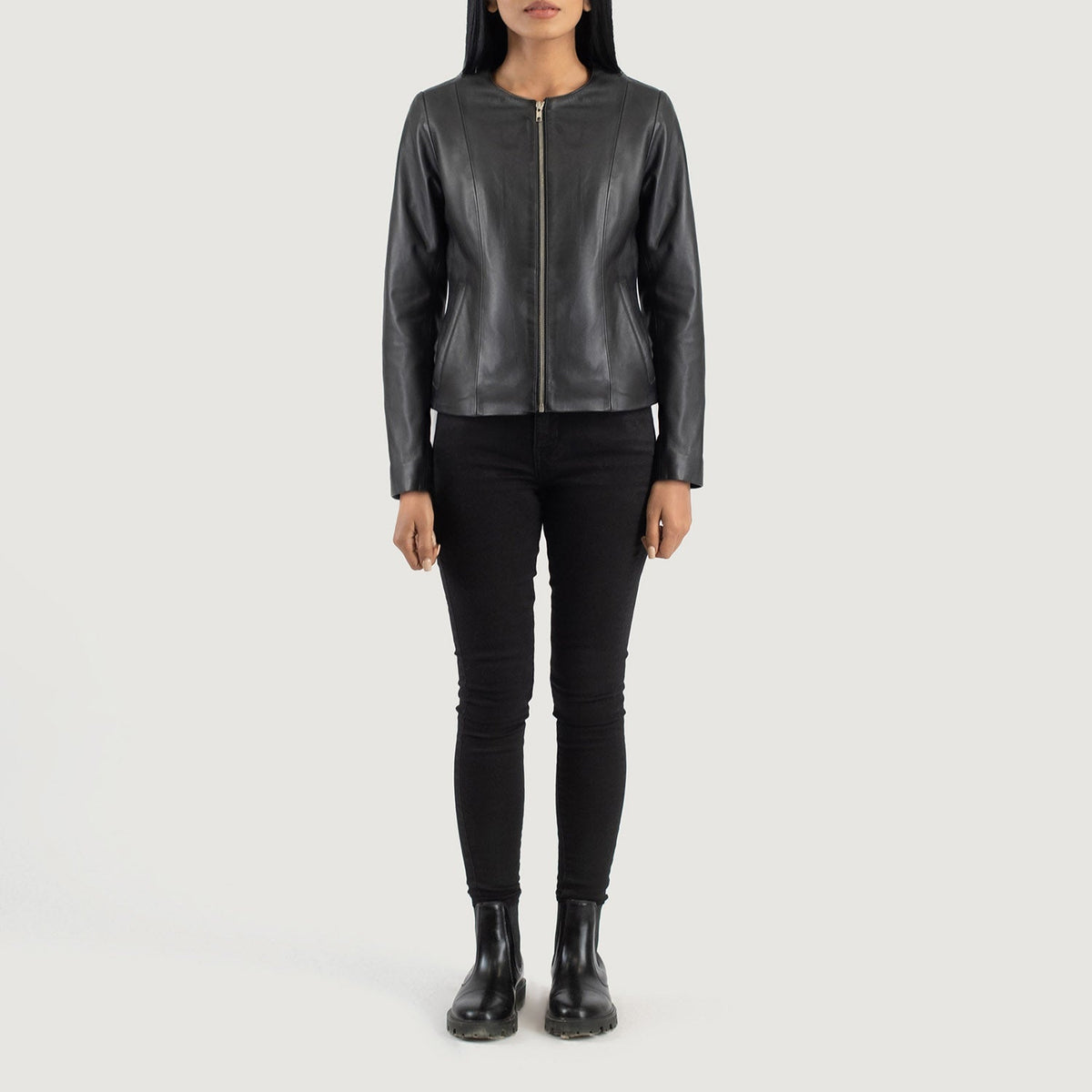 Elixir Collarless 가죽 자켓 여성용 – alternate product view 3