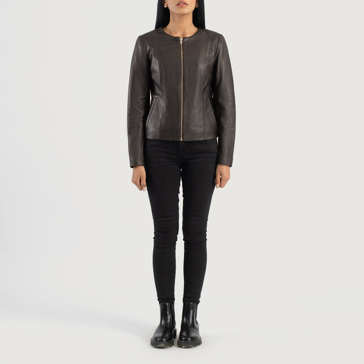 Elixir Collarless 가죽 자켓 여성용 – alternate product view 3