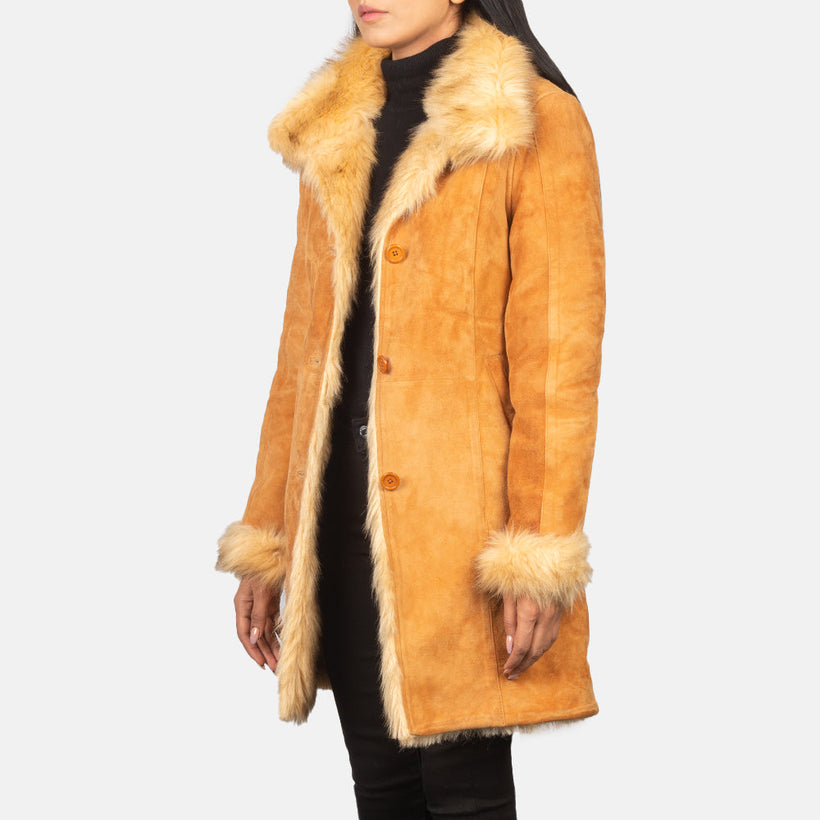 Erica Shearling 가죽 코트 여성용