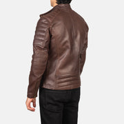 Faisor Mocha 가죽 라이더 자켓 남성용 – alternate product view 4