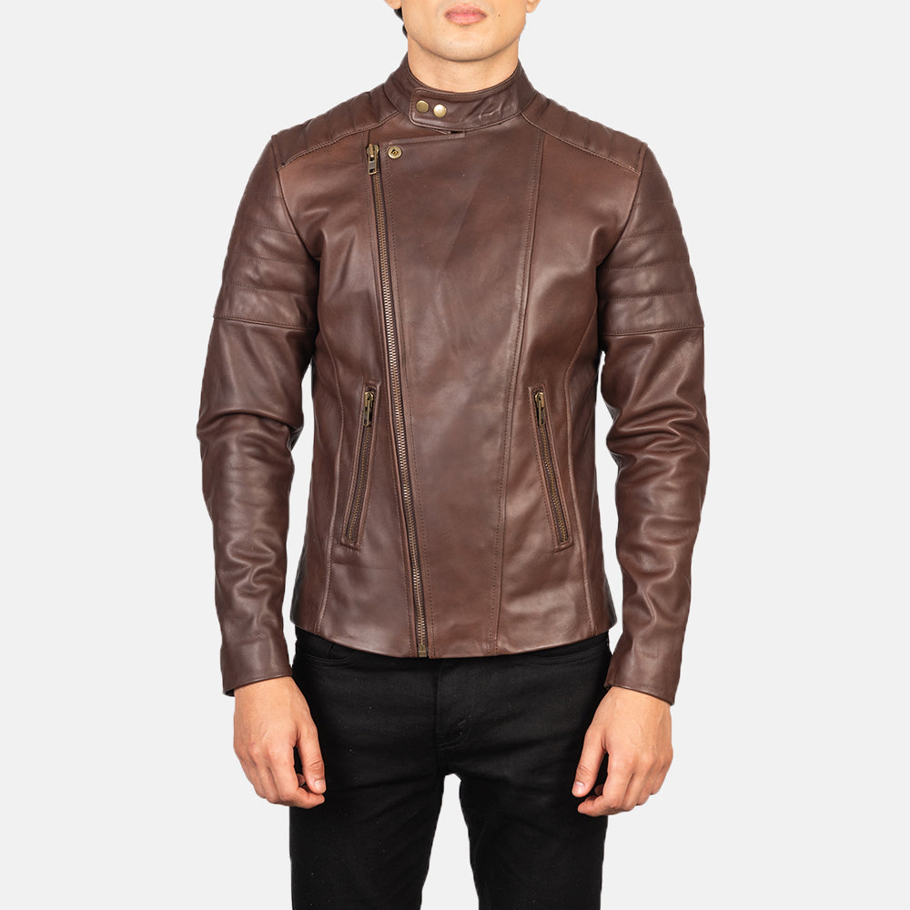 Faisor Mocha 가죽 라이더 자켓 남성용 – alternate product view 5