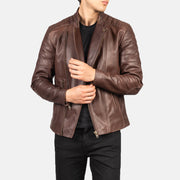 Faisor Mocha 가죽 라이더 자켓 남성용 – alternate product view 6