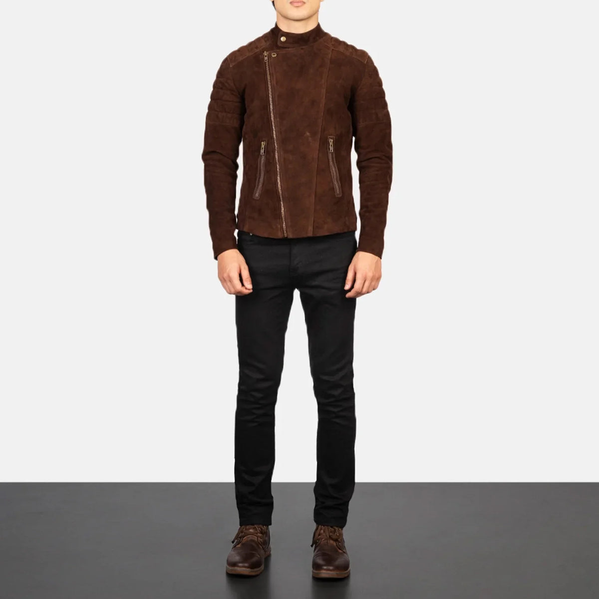 Faisor Mocha 가죽 라이더 자켓 남성용 – alternate product view 3