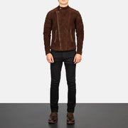 Faisor Mocha 가죽 라이더 자켓 남성용 – alternate product view 3