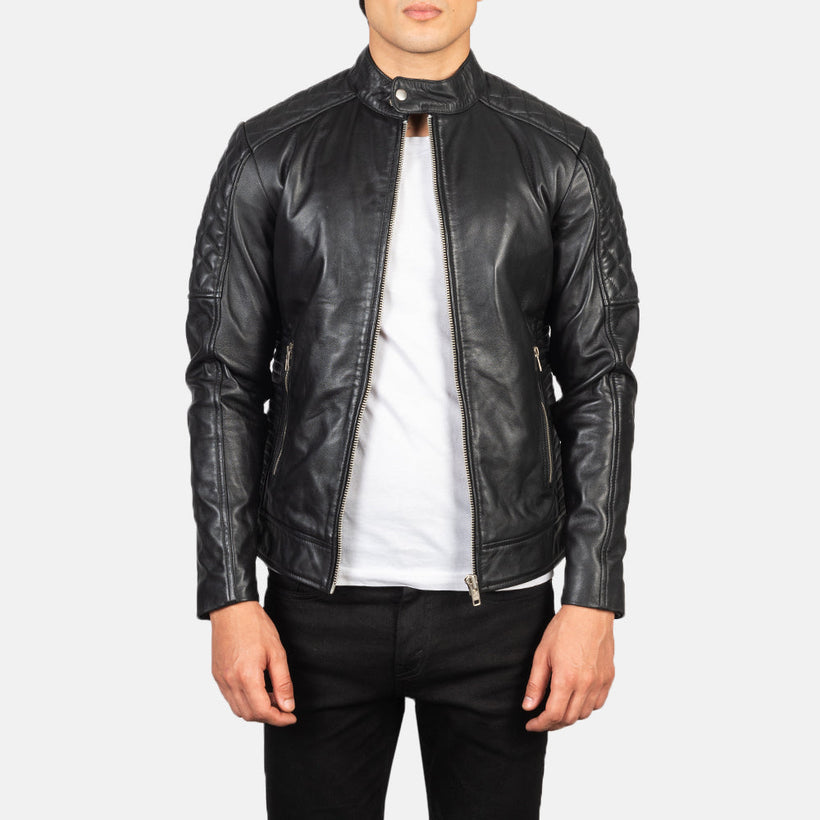 Fernando Quilted 가죽 라이더 자켓 남성용