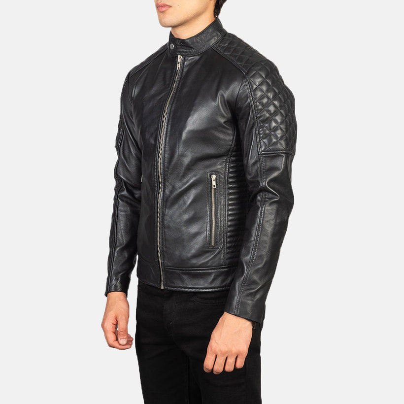 Fernando Quilted 가죽 라이더 자켓 남성용