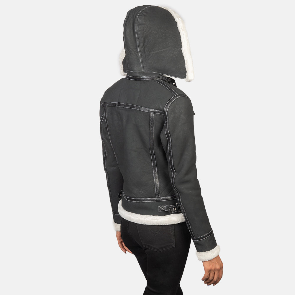 
Fiona Hooded 리얼 양털 무스탕 여성용 – alternate product view 5