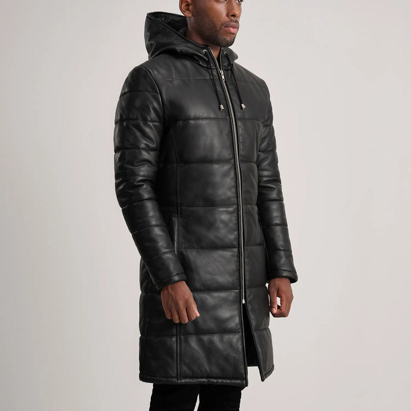 Floyd 가죽 코트 탄 Puffer 가죽 자켓 남성용