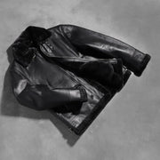 Francis B-3 블랙 가죽 봄버 자켓 남성용 – alternate product view 8