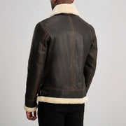 Francis B-3 블랙 가죽 봄버 자켓 남성용 – alternate product view 5