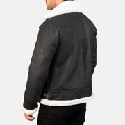 Francis B-3 블랙 가죽 봄버 자켓 남성용 – alternate product view 5