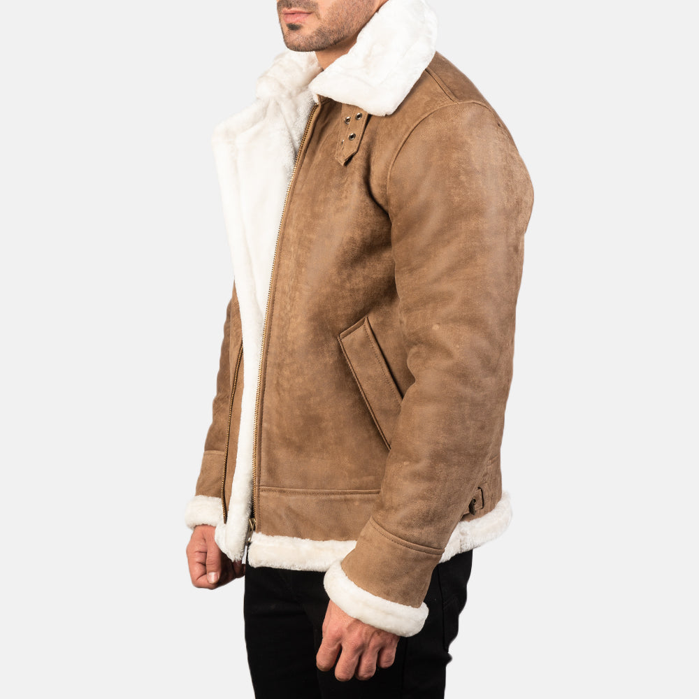 Francis B-3 블랙 가죽 봄버 자켓 남성용 – alternate product view 2