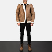 Francis B-3 블랙 가죽 봄버 자켓 남성용 – alternate product view 3