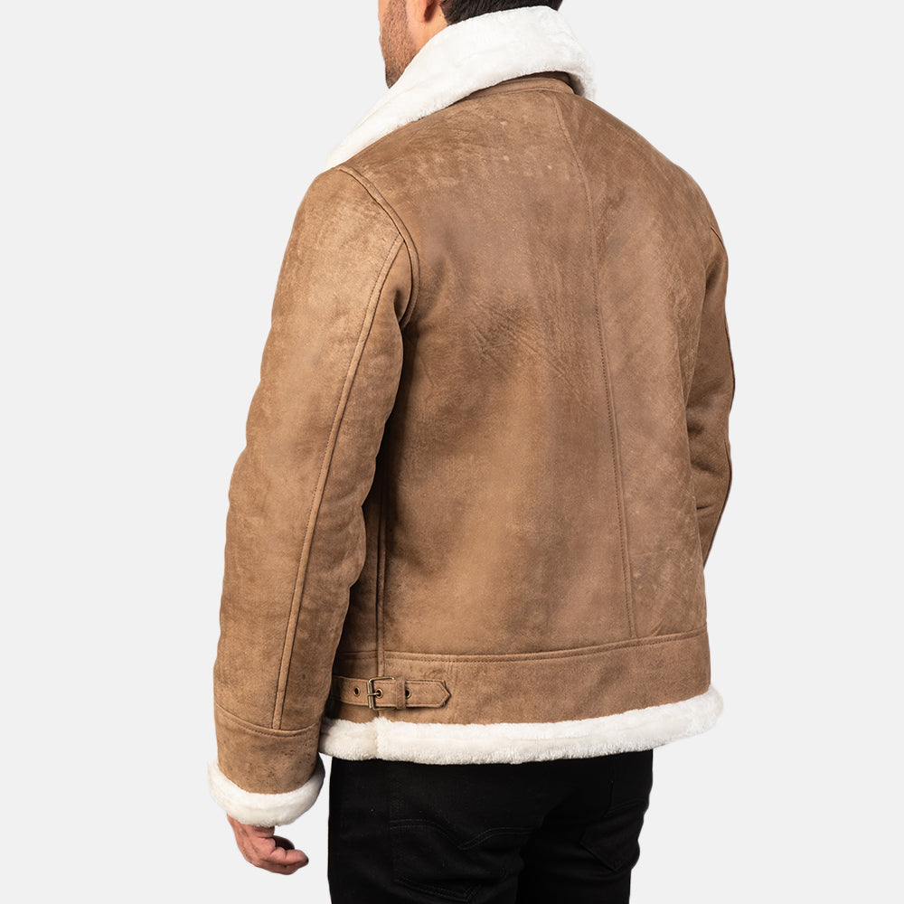 Francis B-3 블랙 가죽 봄버 자켓 남성용 – alternate product view 5