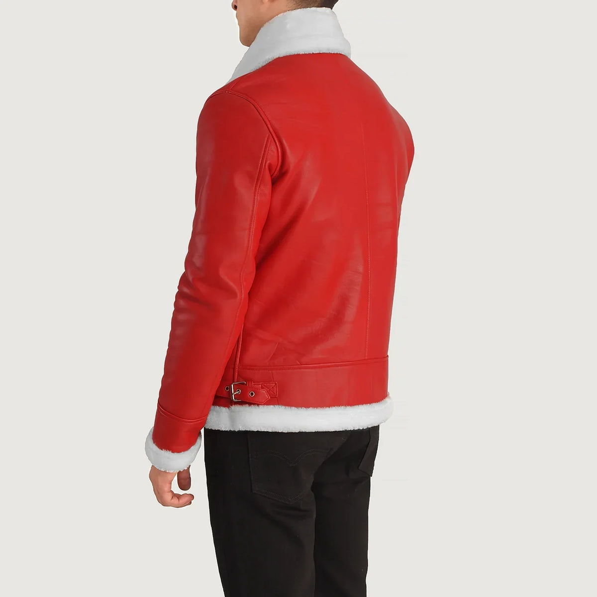 Francis B-3 블랙 가죽 봄버 자켓 남성용 – alternate product view 5