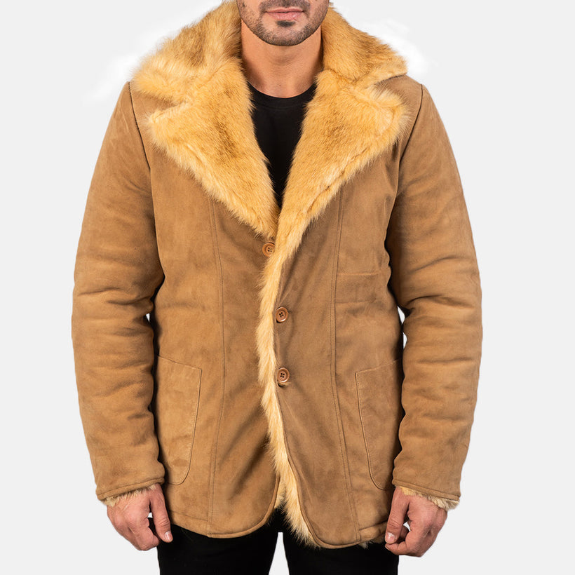 Furlong 가죽 코트 Beige 가죽 코트 남성용