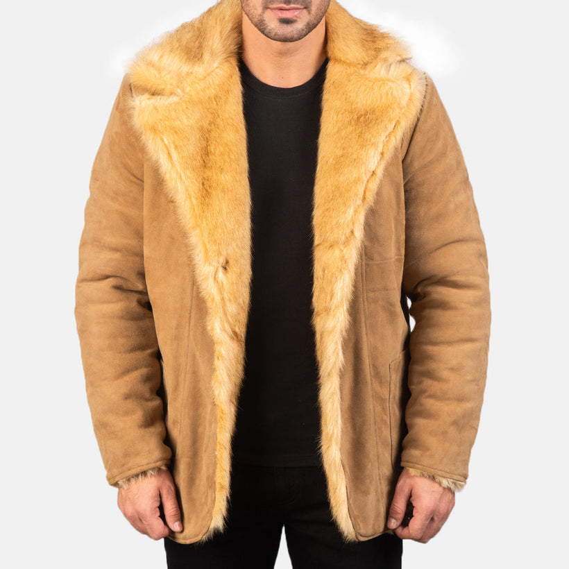 Furlong 가죽 코트 Beige 가죽 코트 남성용