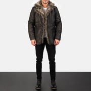 Furlong 가죽 롱 코트 Beige 가죽 롱 코트 남성용 – alternate product view 3
