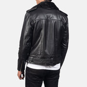 
클로즈업 상세 of Notch with Removable Fur & Zipper with Waist belt Hardware on Furton Black Leather Biker Jacket