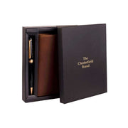 
클로즈업 상세 of Classic Collar & Heavy-Duty Zipper Hardware on Giftset Leather Writing Case and Pen (Passport holder)