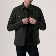 Irwin Olive Waxed Canvas Field 가죽 자켓 남성용 For Men in Olive Waxed Cotton Canvas - Front Profile View &amp; Tailored Silhouette | Buy Online