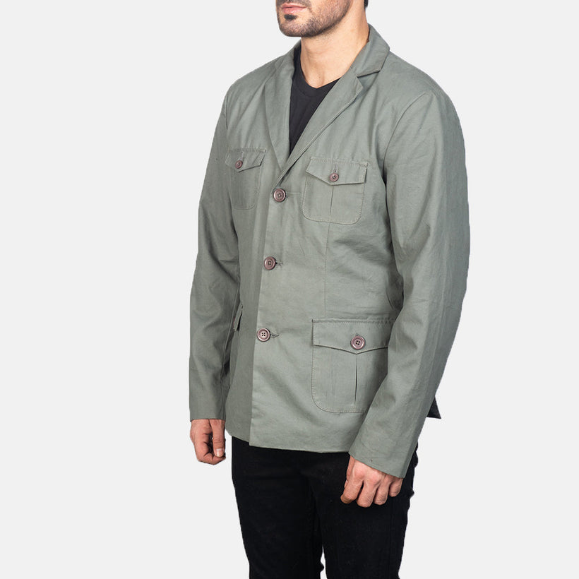 Kajetan Grey Safari 가죽 자켓 남성용