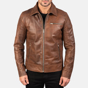 Lavendard 가죽 라이더 자켓 남성용 – alternate product view 3