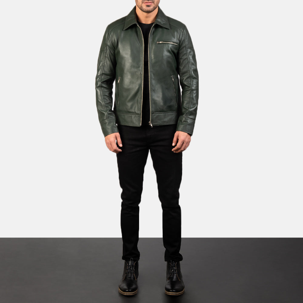 Lavendard 가죽 라이더 자켓 남성용 – alternate product view 4
