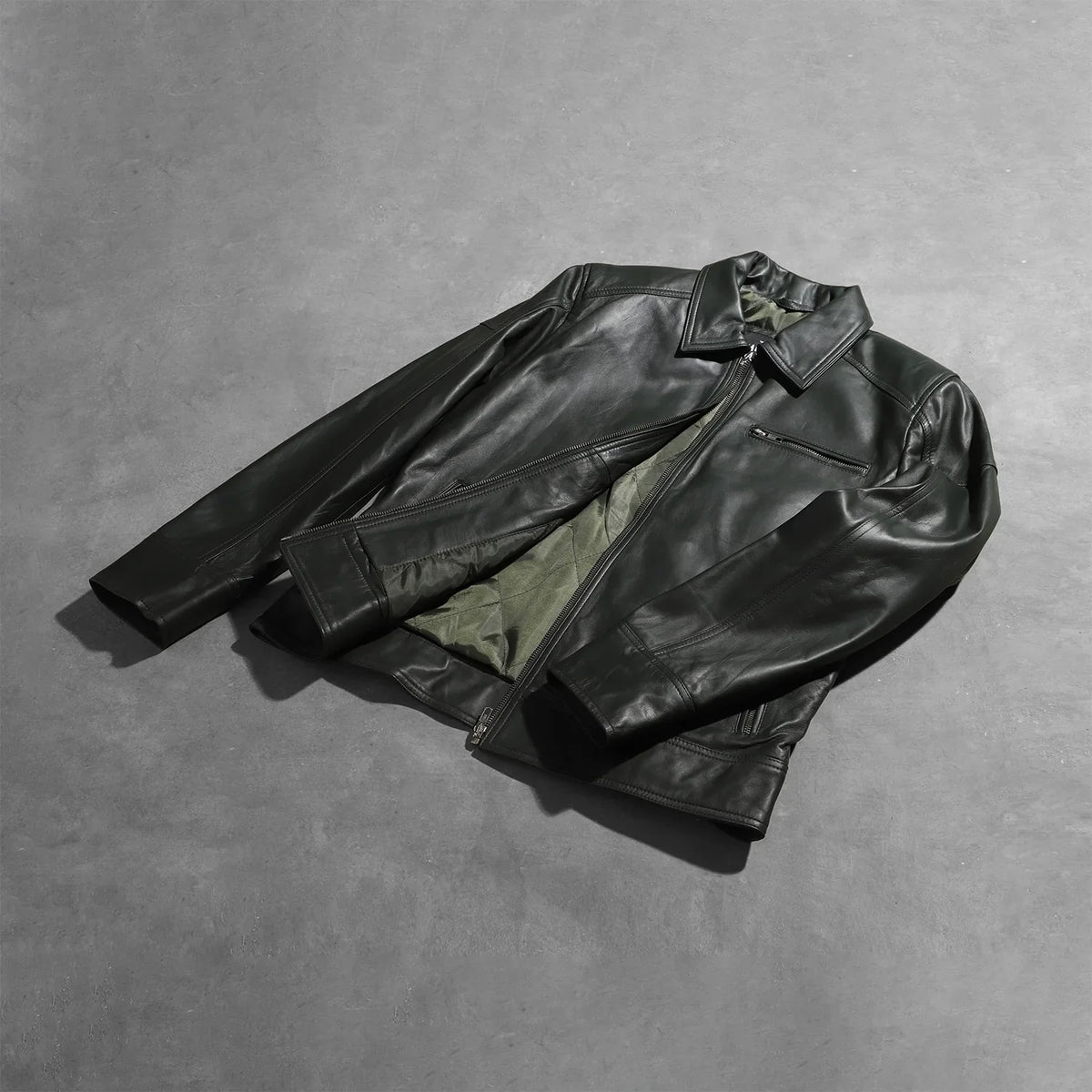 Lavendard 가죽 라이더 자켓 남성용 – alternate product view 7