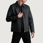 Lavendard 가죽 라이더 자켓 남성용 – alternate product view 1