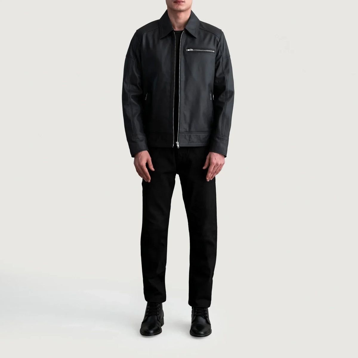 Lavendard 가죽 라이더 자켓 남성용 – alternate product view 4