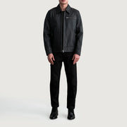 Lavendard 가죽 라이더 자켓 남성용 – alternate product view 4