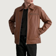 Lavendard 가죽 라이더 자켓 남성용 – alternate product view 1