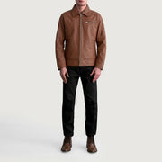 Lavendard 가죽 라이더 자켓 남성용 – alternate product view 4