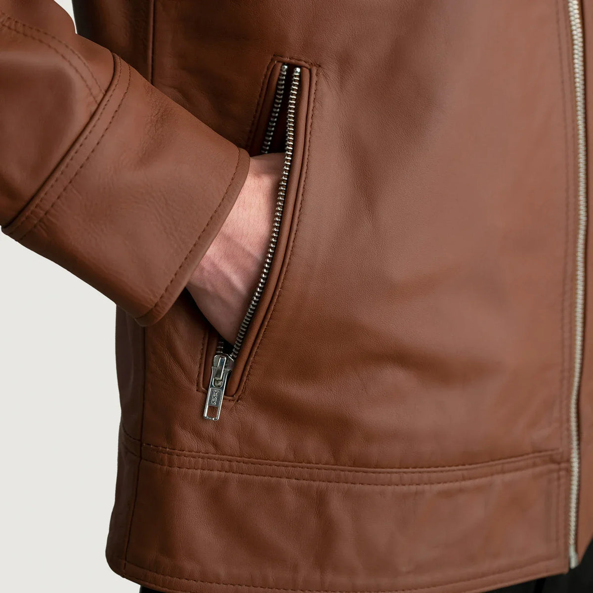 Lavendard 가죽 라이더 자켓 남성용 – alternate product view 5