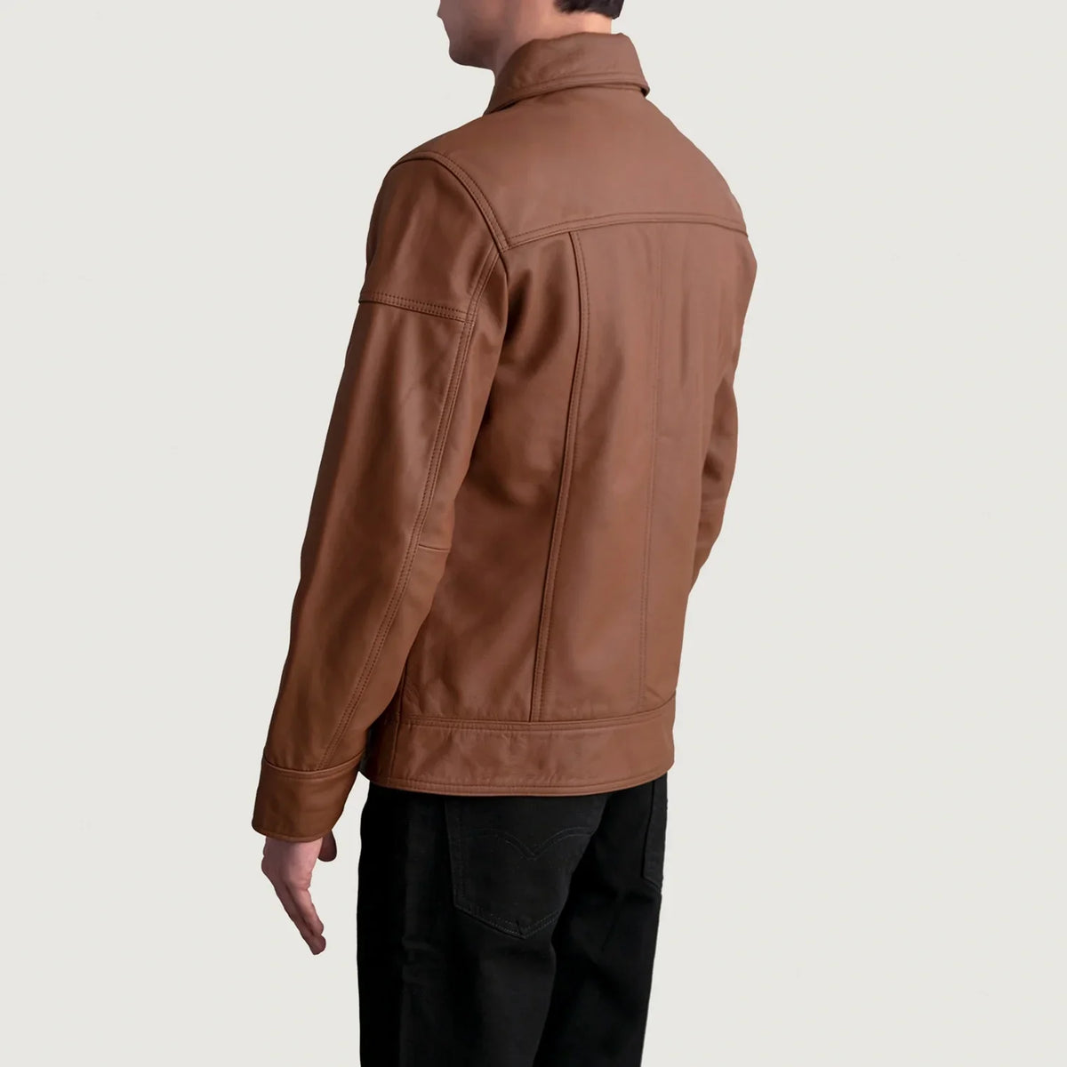 Lavendard 가죽 라이더 자켓 남성용 – alternate product view 6