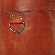Close-Up Detail of Classic Collar &amp; Heavy-Duty Zipper Hardware on Leather Apron Churrasco 여성용