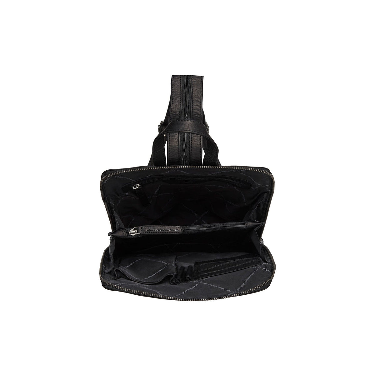 Amanda Full-Grain Leather Backpack 여성용 - Structured Side Profile Showing Gusset Depth &amp; Expansion Capacity