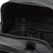 Bellary Full-Grain Leather Backpack 여성용 - Structured Side Profile Showing Gusset Depth &amp; Expansion Capacity