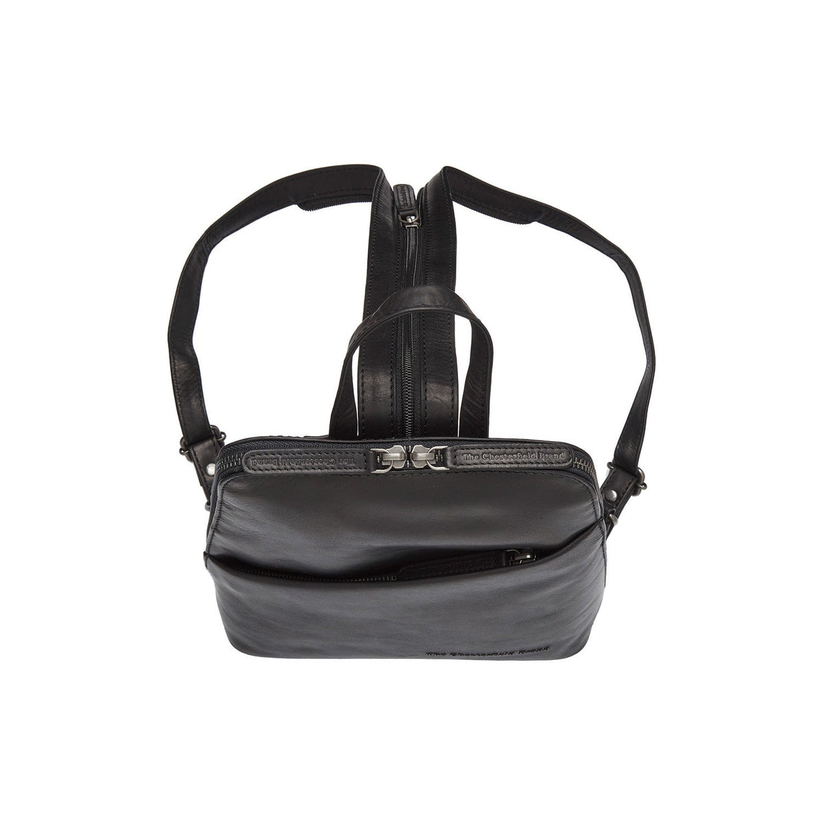 Solid Antique Brass Hardware &amp; Heavy-Duty Dual Zipper Detail on Claire Full-Grain Leather Backpack 여성용