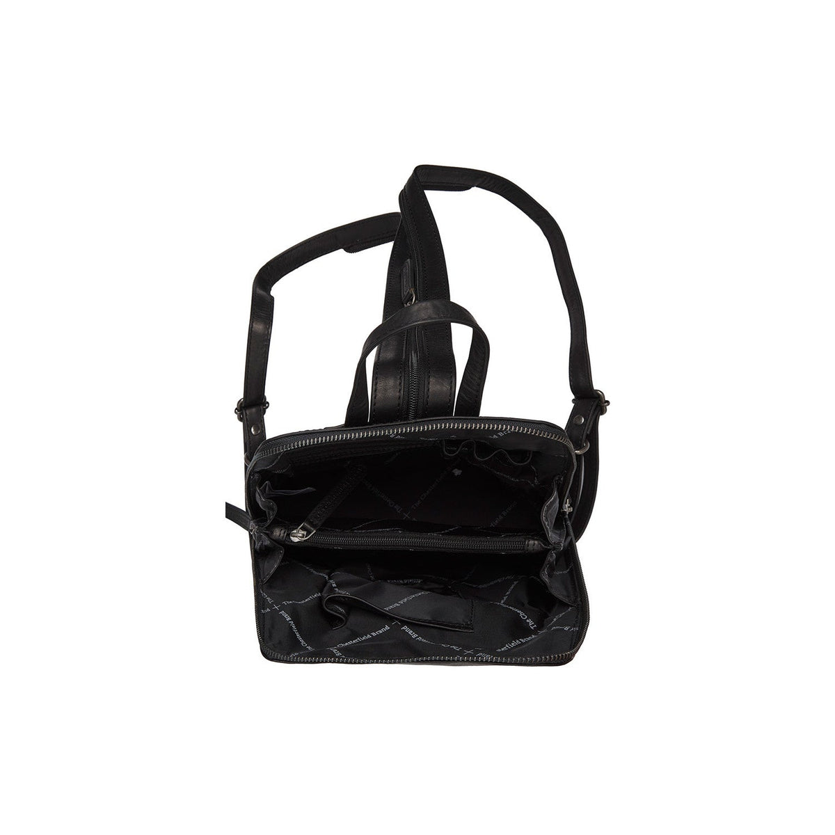 Claire Full-Grain Leather Backpack 여성용 - Structured Side Profile Showing Gusset Depth &amp; Expansion Capacity