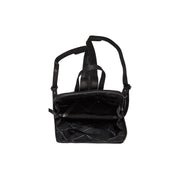 Claire Full-Grain Leather Backpack 여성용 - Structured Side Profile Showing Gusset Depth &amp; Expansion Capacity