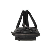 Floran Full-Grain Leather Backpack 여성용 - Structured Side Profile Showing Gusset Depth &amp; Expansion Capacity